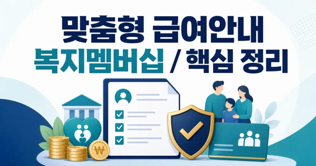 2026 맞춤형 급여안내 복지멤버십: 숨겨진 내 혜택 5분 만에 찾는 법 관련 이미지: 2026 맞춤형 급여안내 복지멤버십