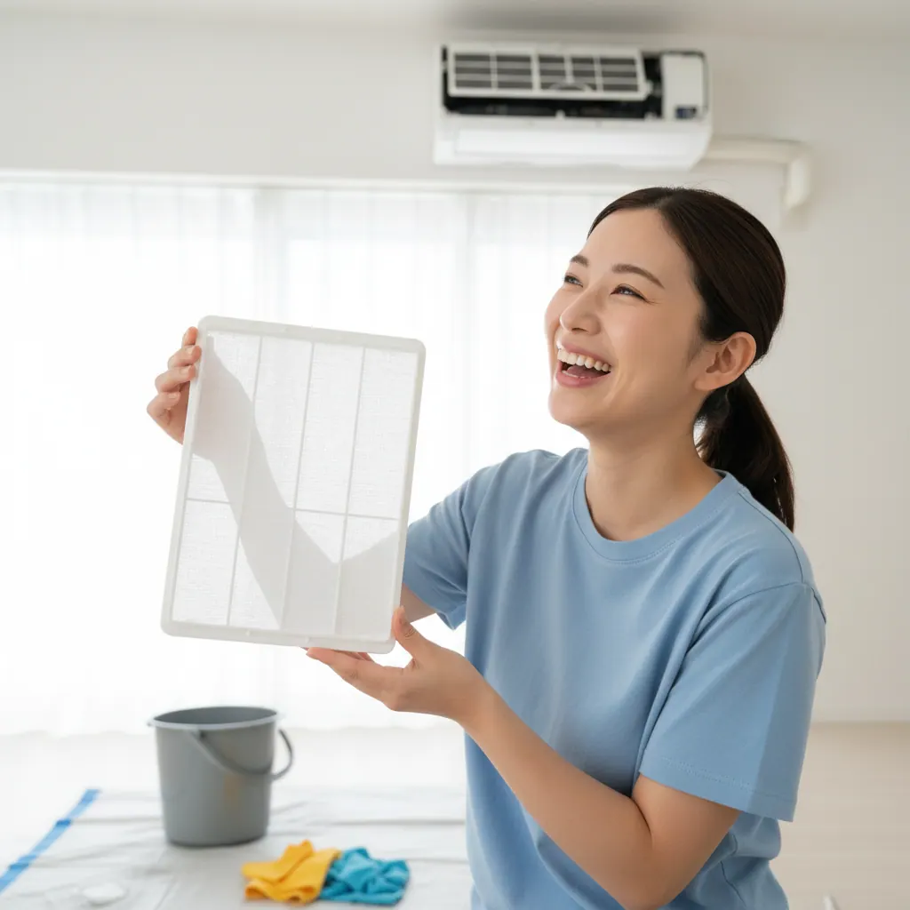 냉난방기 꼬릿한 냄새, 필터 청소로 안 된다면? 완벽 해결법 관련 이미지: 냉난방기 필터 청소를 하셨음에도